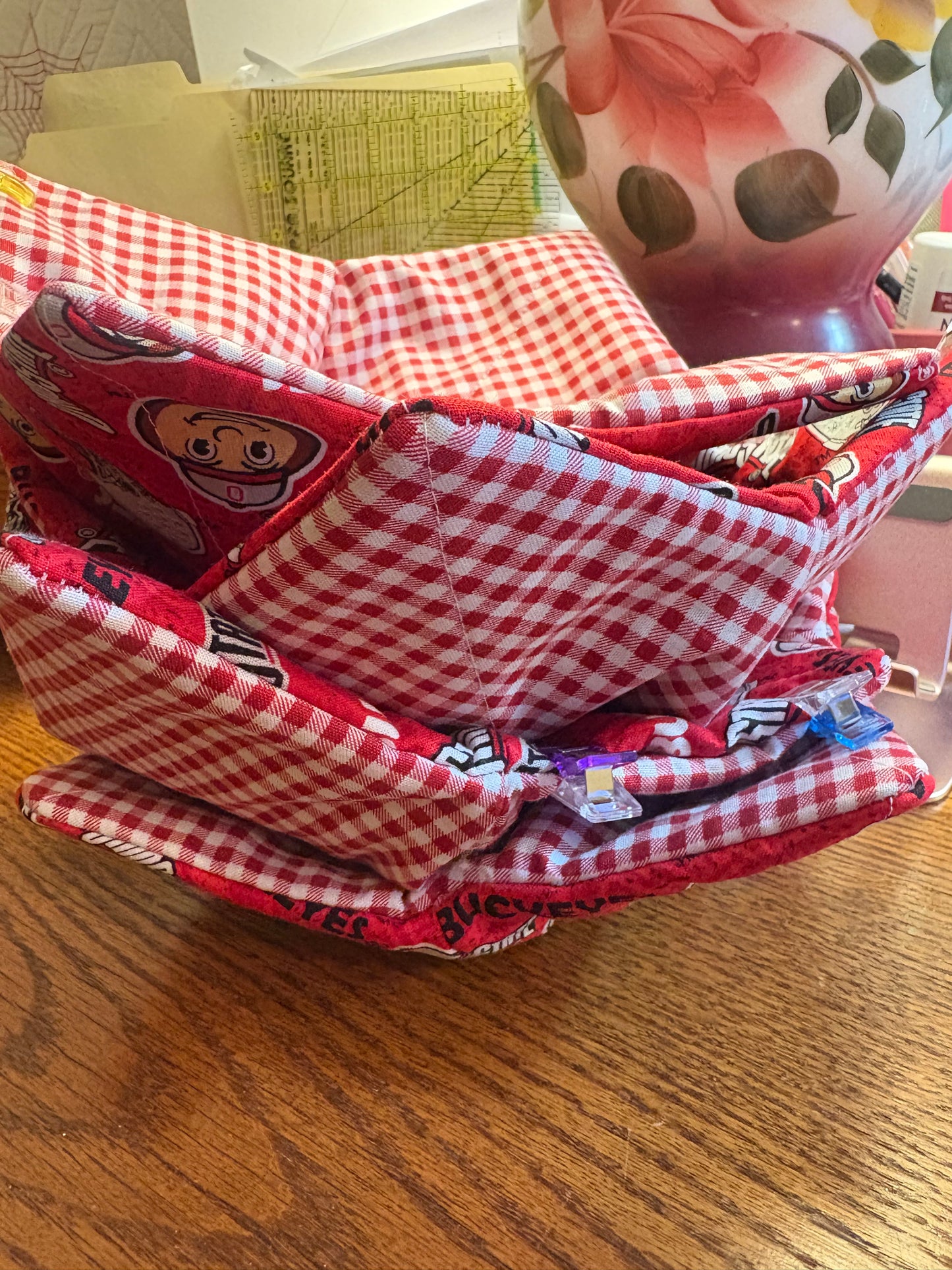 Ohio State University bowl and mason jar cozie set
