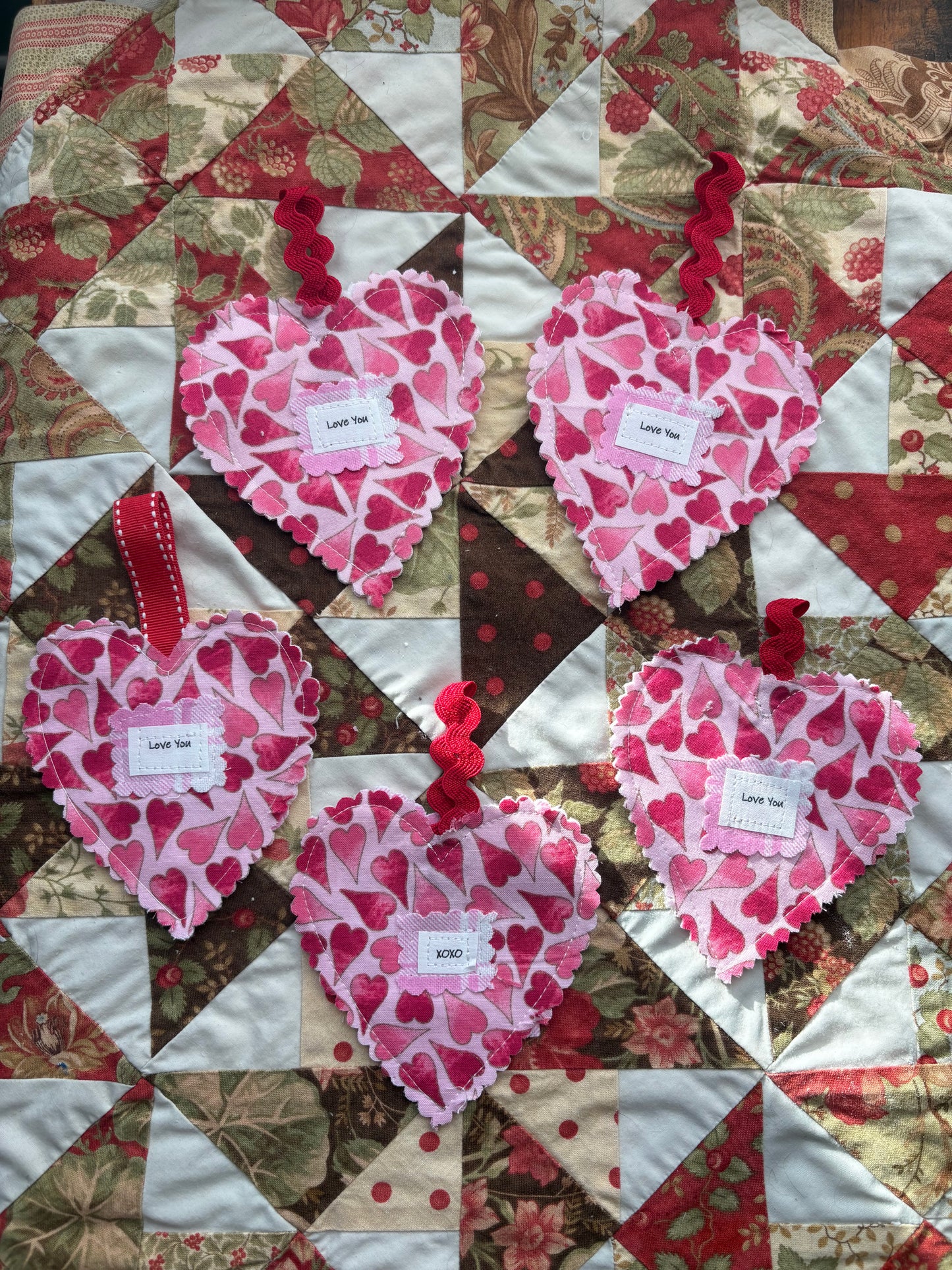 Fabric hanging heart