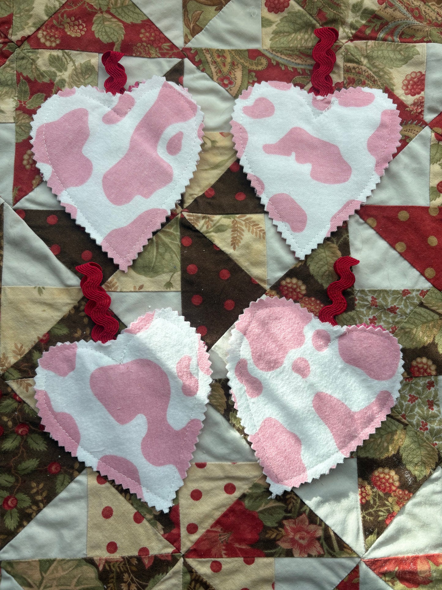 Fabric hanging heart