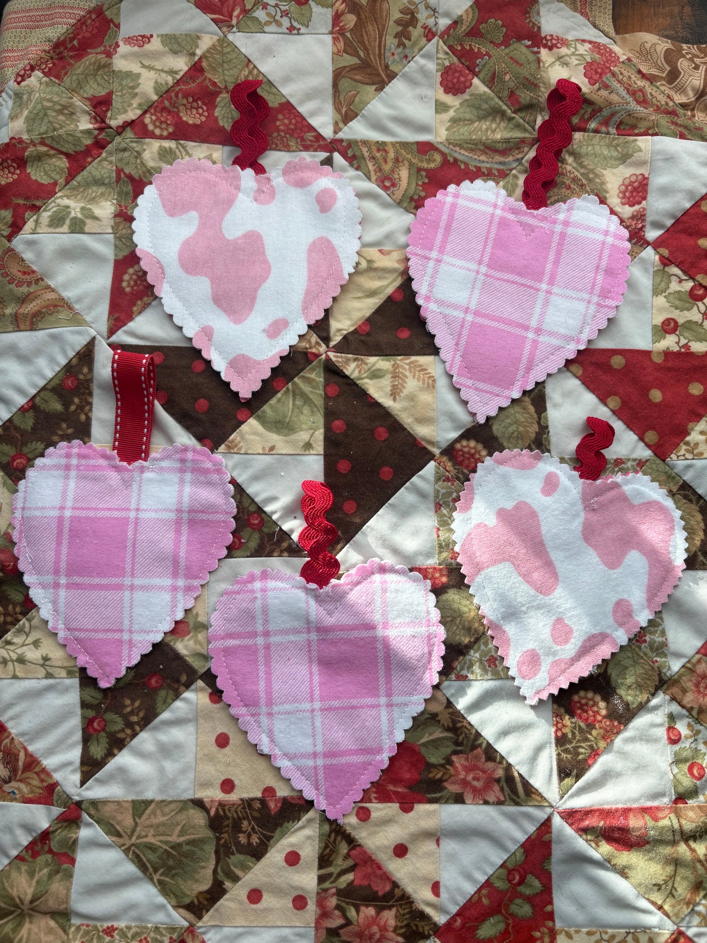 Fabric hanging heart